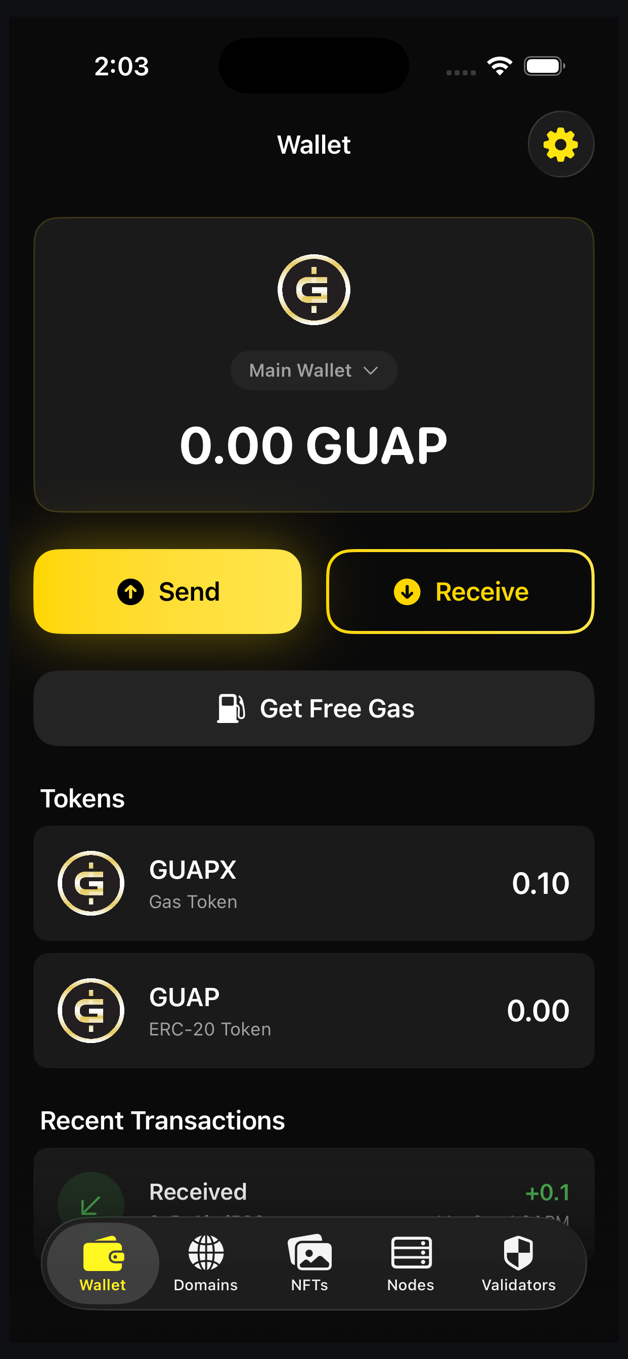 Mobile app screenshot